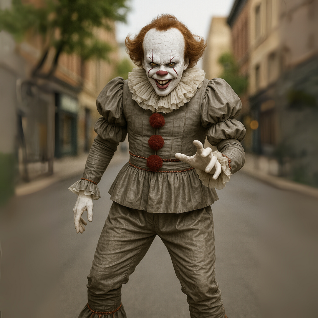 Pennywise Full Clown Costume – IT Movie Halloween Outfit with Mask
