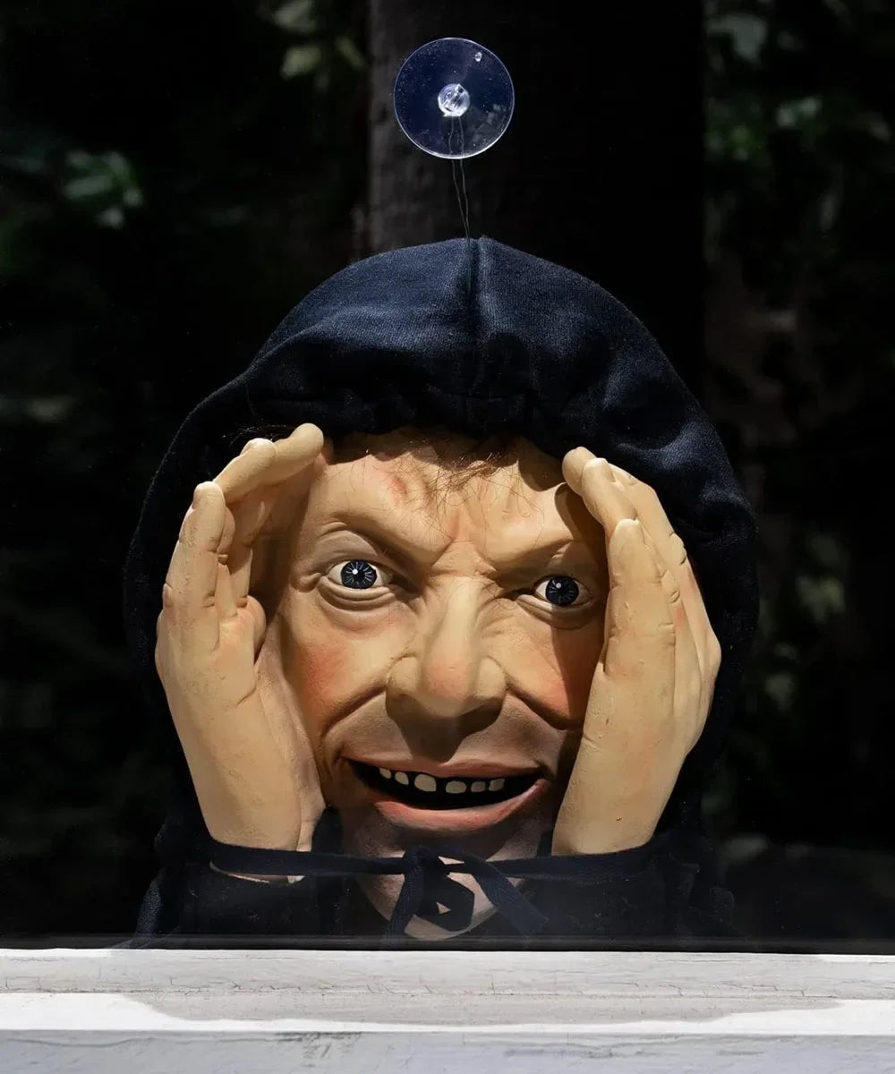 Scary Peeping Tom Clown Window Decoration – Creepy Halloween Indoor/Outdoor Prop