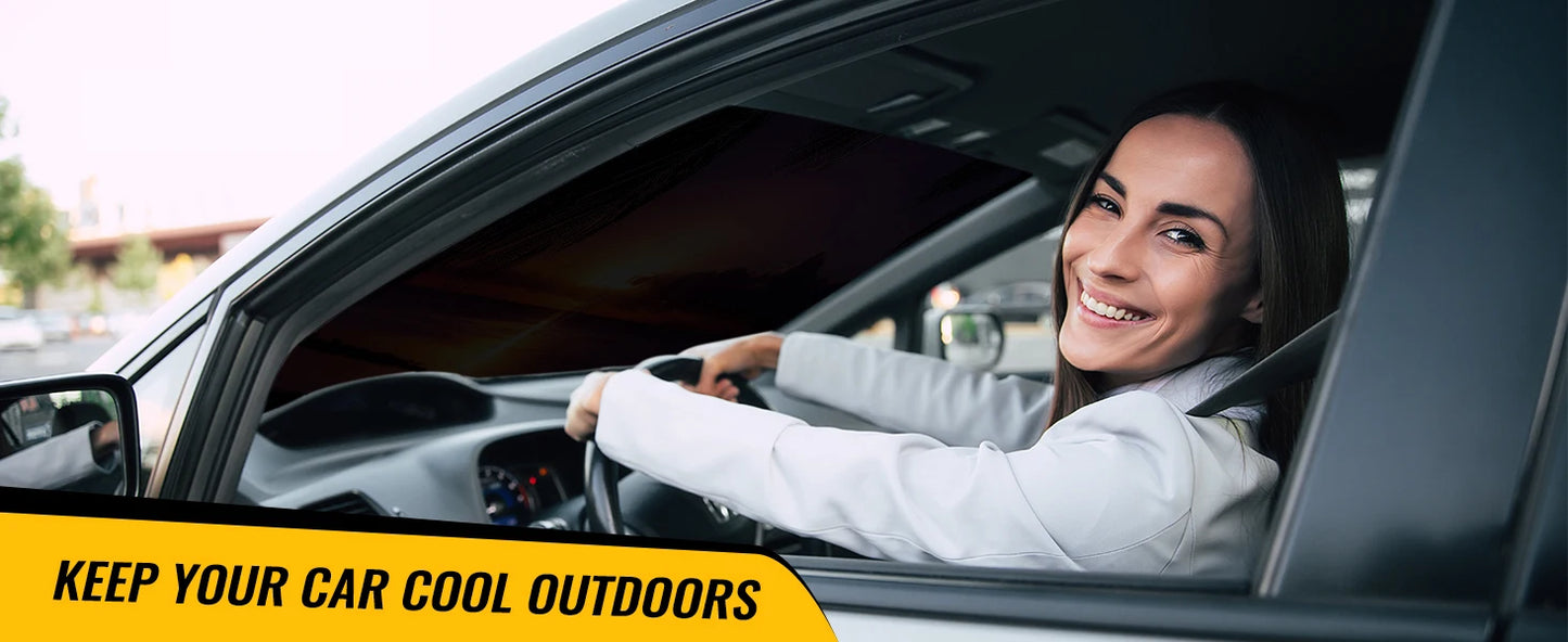 Horror Characters Car SunShade Windshield Foldable Three-layer Insulation Sunshade By Suction Cup Blocks UV Rays Sun