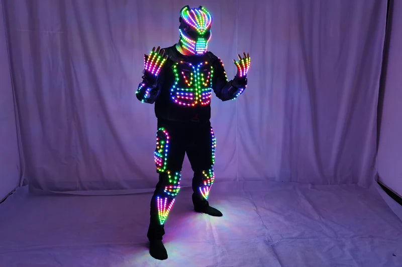 Digital LED Luminous Armor Light Up Jacket Glowing Costumes Suit Bar Nightclub Party Performance Costume suit