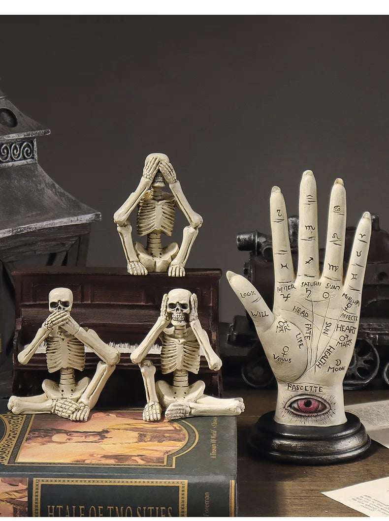 Hand of God Palmistry Statue Devil Hand Figurine Demonic Hand Halloween Decorations Home Decor Office Desktop Resin Ornaments
