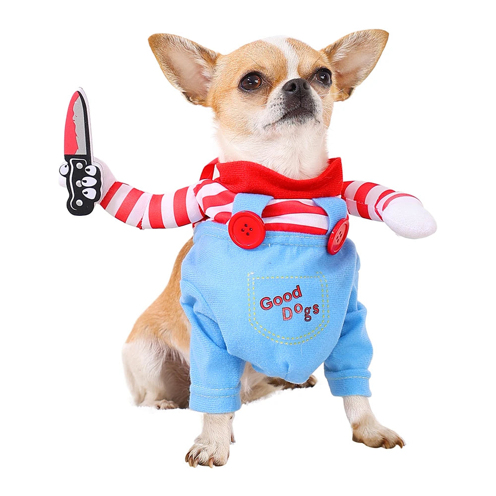 Funny Dog Cloth Jumpsuits Dog Halloween Cosplay Costumes Puppy Kitten Party Clothes For Pet Small Medium Large Dog Cat Chihuahua