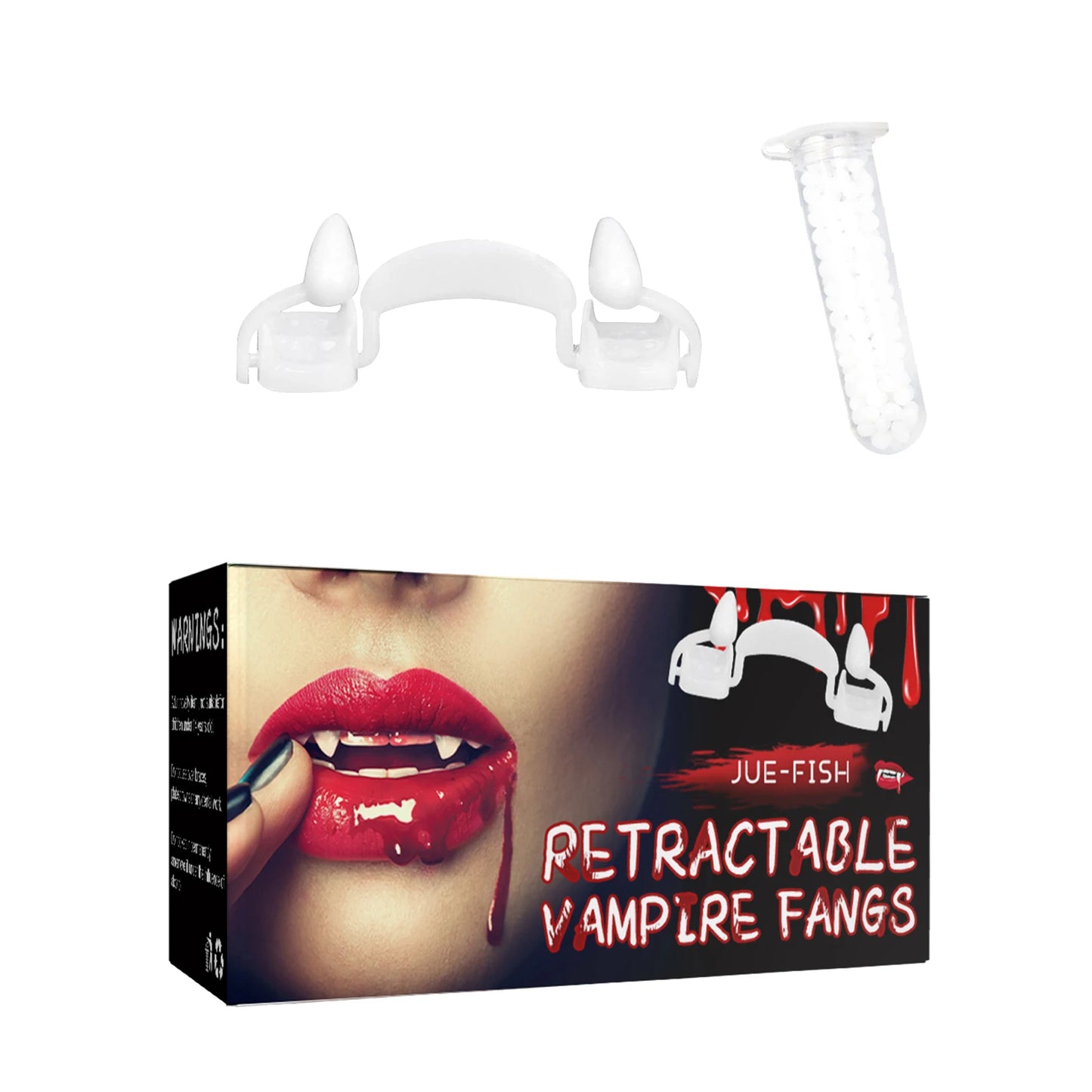 Retractable Vampire Fangs – Halloween Cosplay Horror Teeth