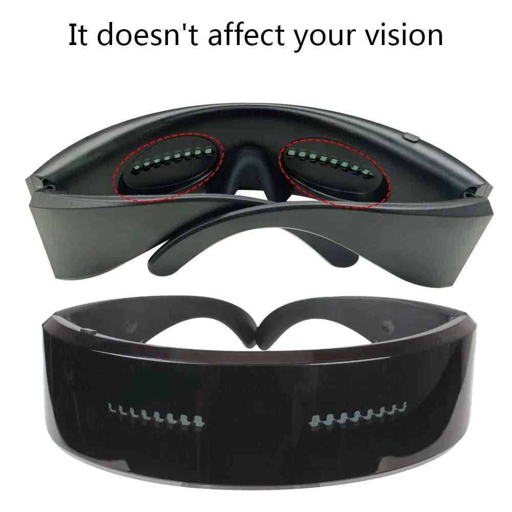 DIY Futuristic LED Glasses – Bluetooth WiFi Luminous Eyewear for Parties & Halloween
