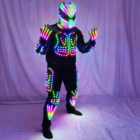 Digital LED Luminous Armor Light Up Jacket Glowing Costumes Suit Bar Nightclub Party Performance Costume suit