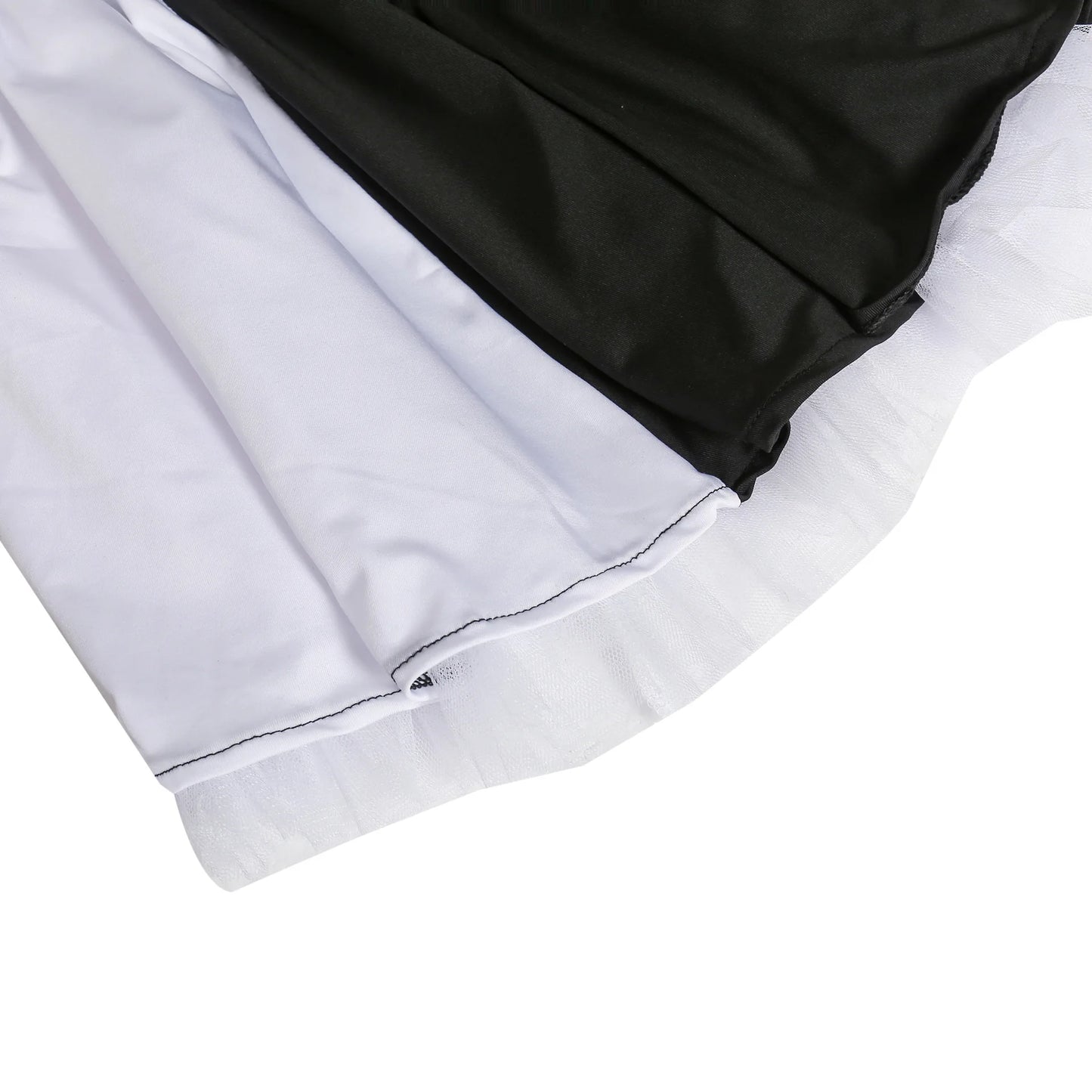 Adult Black & White Circus Clown Cosplay Set – Women’s Halloween Costume