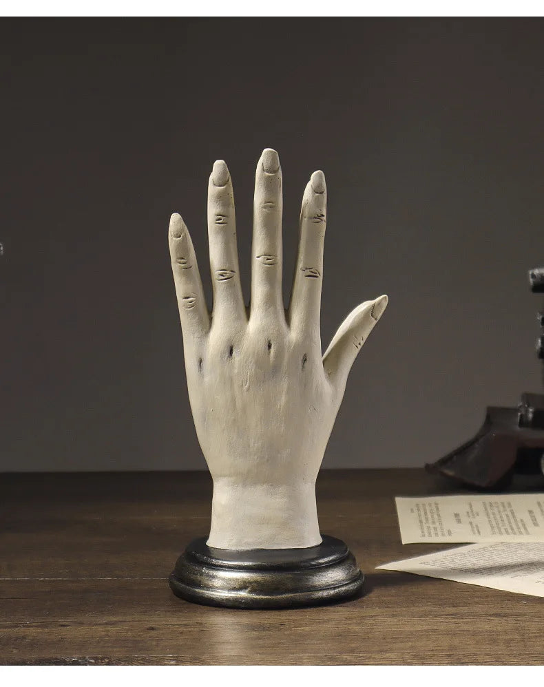 Hand of God Palmistry Statue Devil Hand Figurine Demonic Hand Halloween Decorations Home Decor Office Desktop Resin Ornaments