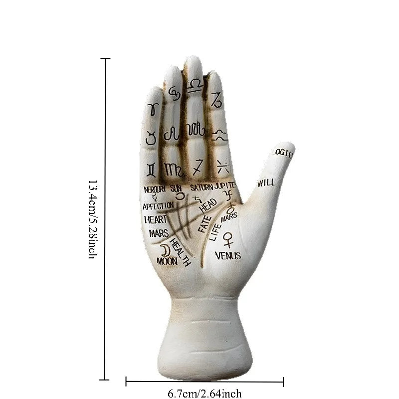 Demonic Palmistry Hand Statue – Gothic Halloween Resin Decoration