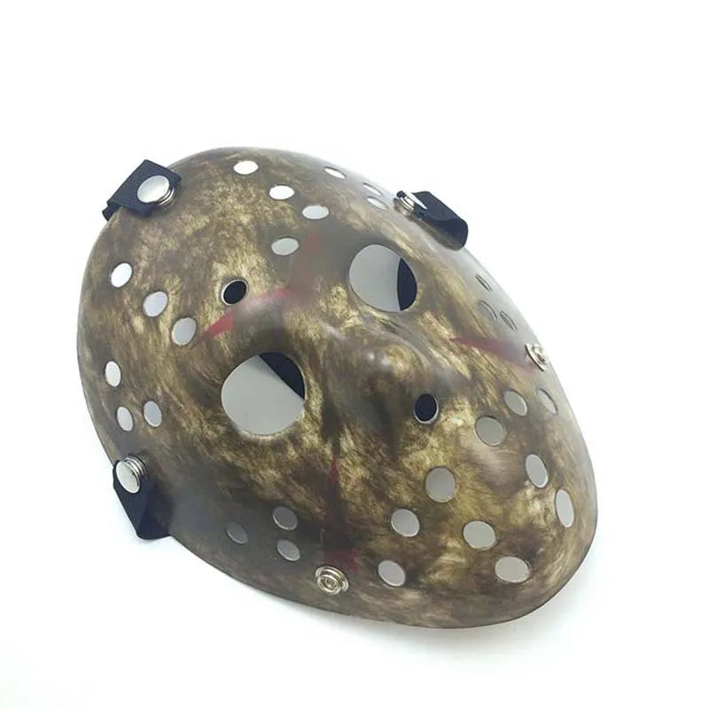 Brown mask with holes on a white background