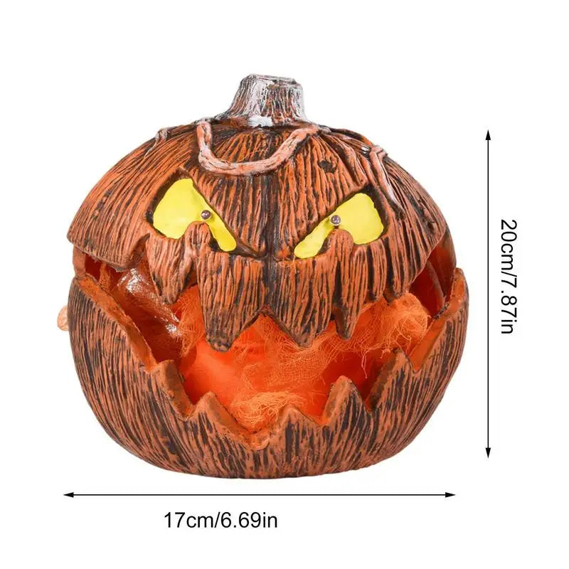 Halloween pumpkin lantern with measurements on a white background