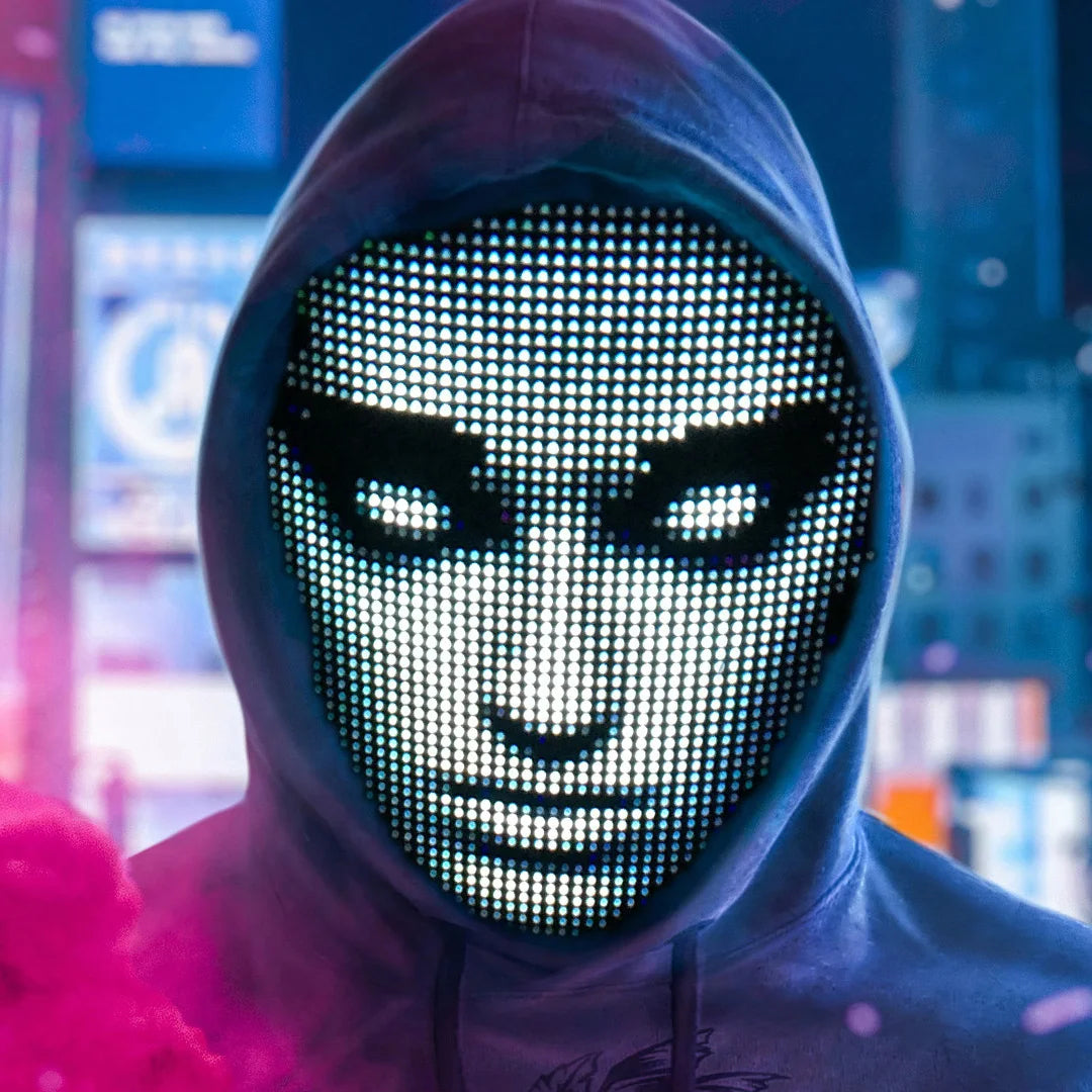 LED Face Transforming Mask – Bluetooth, Gesture & App-Controlled