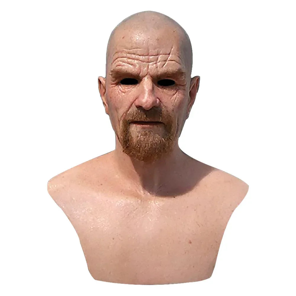 Bust of a man with a beard on a white background