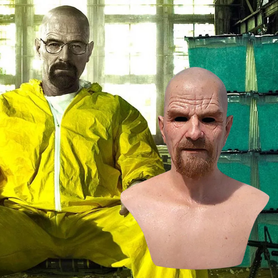 Walter White Breaking Bad Latex Mask – Realistic Old Man Horror Headgear
