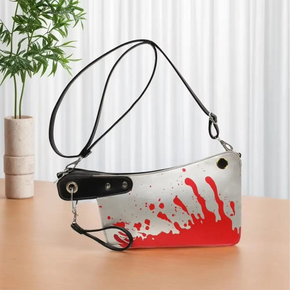 2024 Gothic Shoulder Bag Small Unique Design Crossbody Adjustable Strap PU Leather Purses