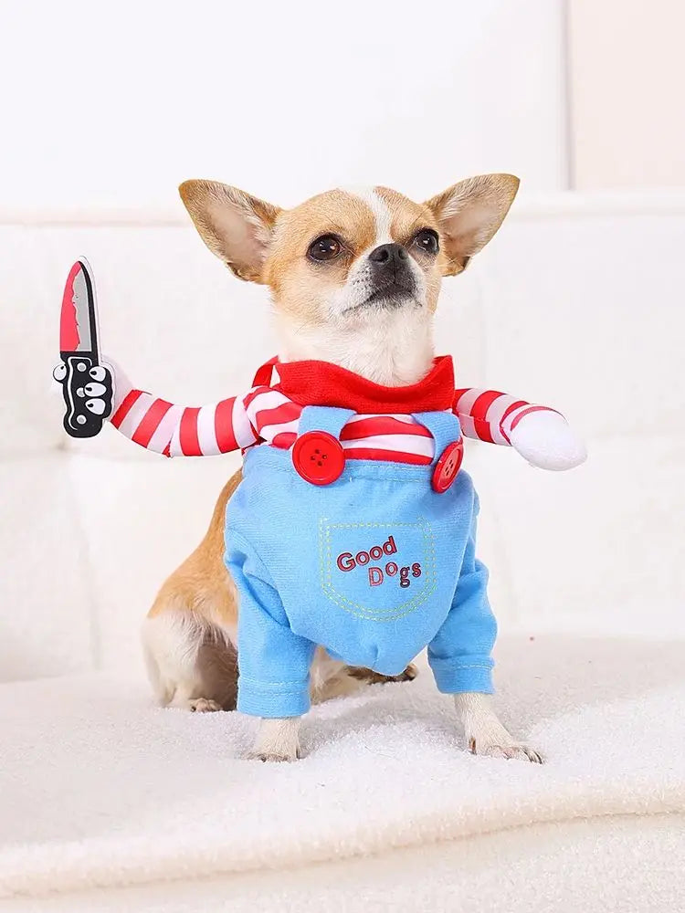 Funny Dog Cloth Jumpsuits Dog Halloween Cosplay Costumes Puppy Kitten Party Clothes For Pet Small Medium Large Dog Cat Chihuahua