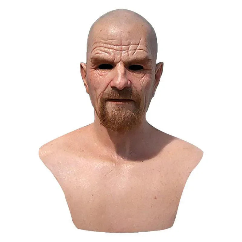 Walter White Breaking Bad Latex Mask – Realistic Old Man Horror Headgear