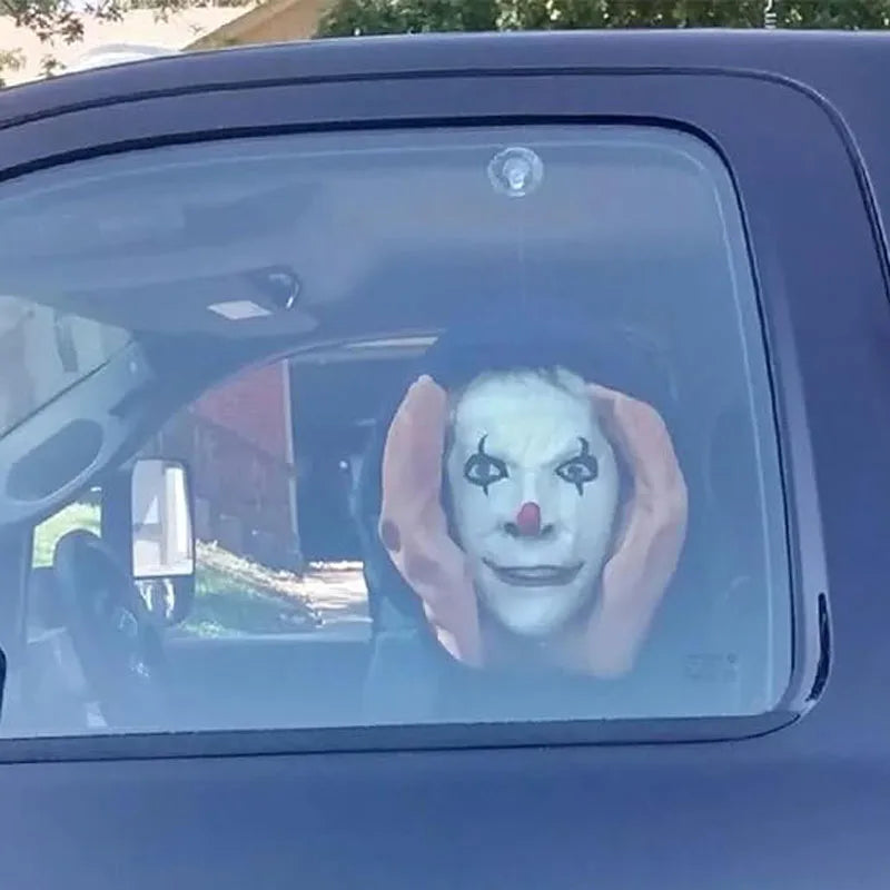 Scary Peeping Tom Clown Window Decoration – Creepy Halloween Indoor/Outdoor Prop