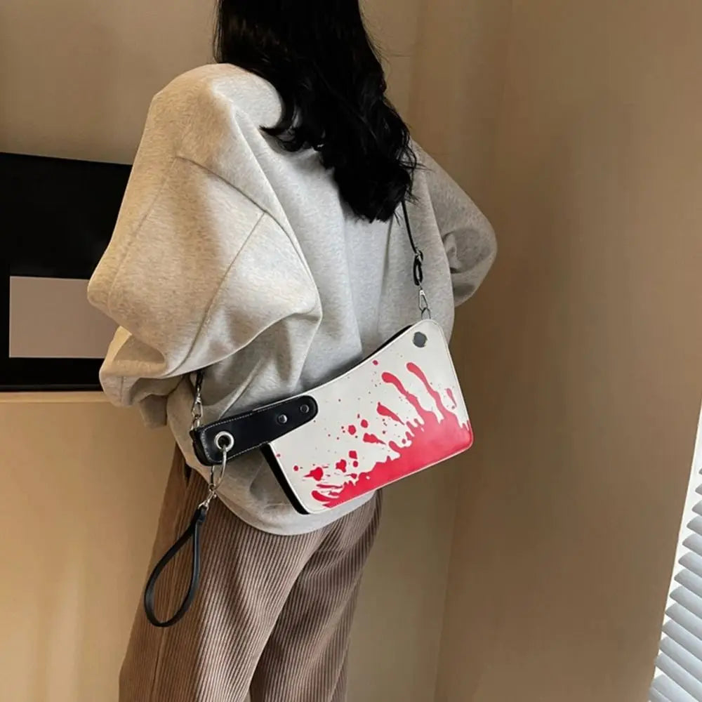 2024 Gothic Shoulder Bag Small Unique Design Crossbody Adjustable Strap PU Leather Purses