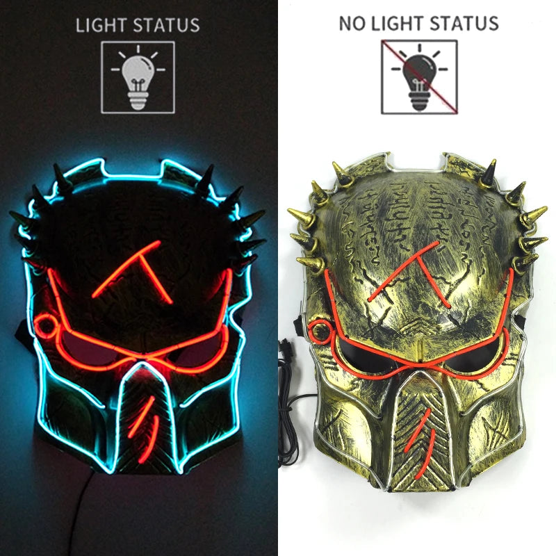 2025 Hot LED Hacker V Vendetta Mask Adults Luminous LED Light Up Mask For Glow Party Costume Accessories Halloween Mask Décor