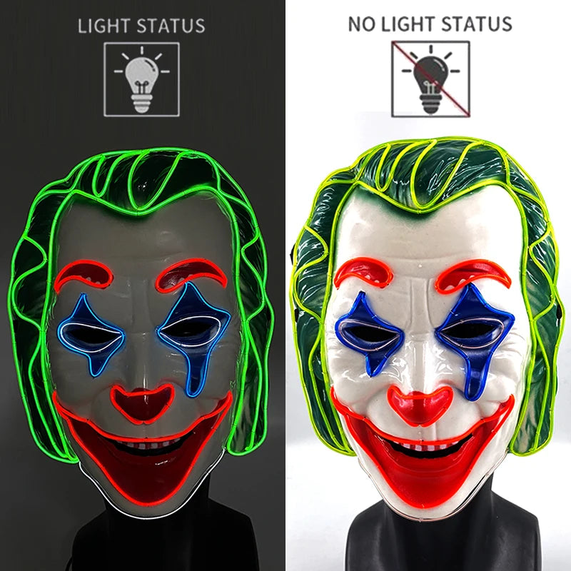 2025 Hot LED Hacker V Vendetta Mask Adults Luminous LED Light Up Mask For Glow Party Costume Accessories Halloween Mask Décor