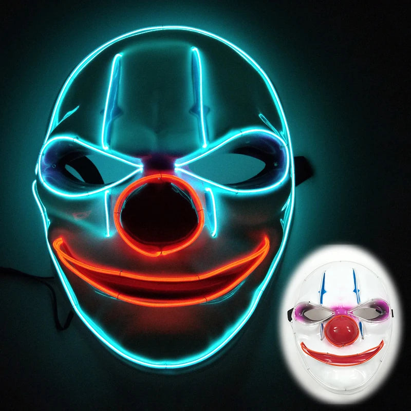 2025 Hot LED Hacker V Vendetta Mask Adults Luminous LED Light Up Mask For Glow Party Costume Accessories Halloween Mask Décor
