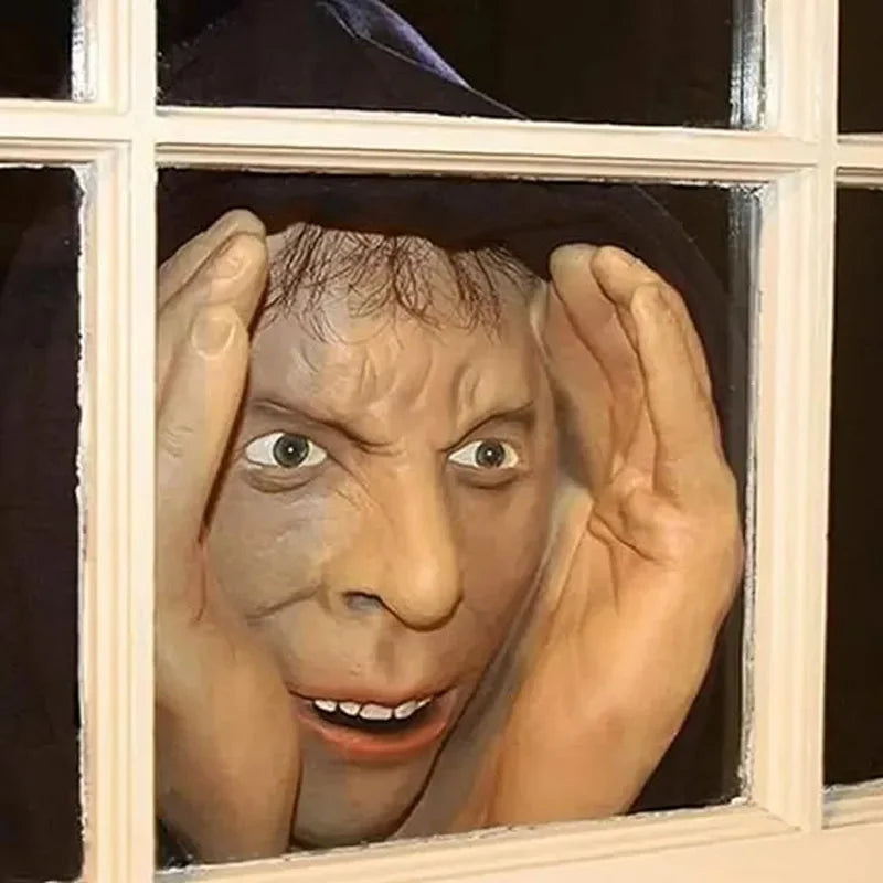 Scary Peeping Tom Clown Window Decoration – Creepy Halloween Indoor/Outdoor Prop