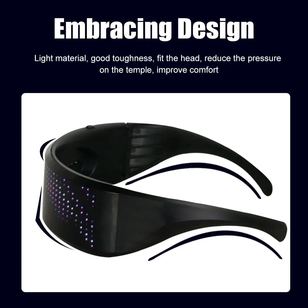 DIY Futuristic LED Glasses – Bluetooth WiFi Luminous Eyewear for Parties & Halloween