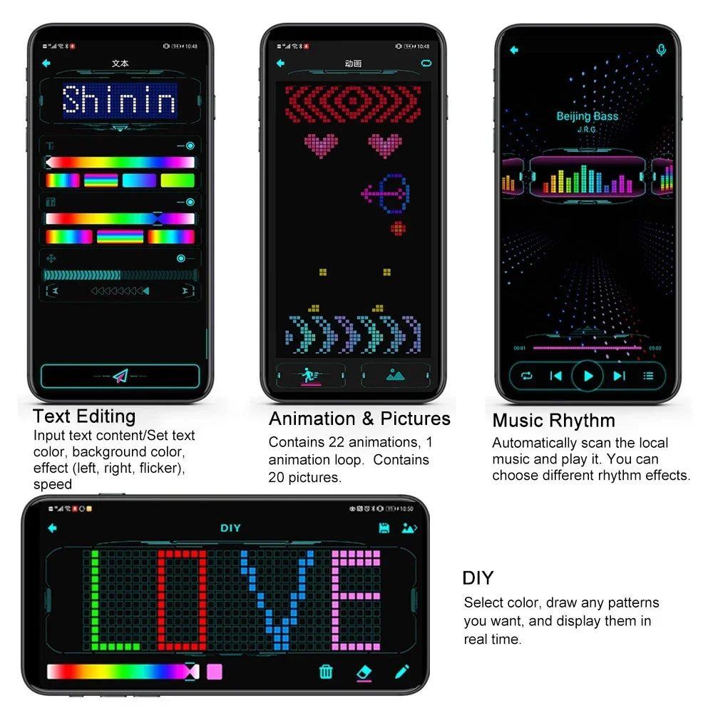 DIY Futuristic LED Glasses – Bluetooth WiFi Luminous Eyewear for Parties & Halloween