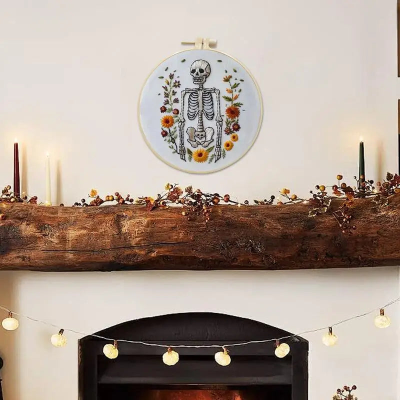 Halloween Embroidery Kit – Skeletons, Bats & Witch Hats