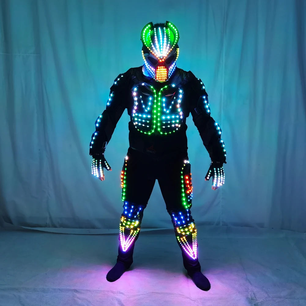 Digital LED Luminous Armor Light Up Jacket Glowing Costumes Suit Bar Nightclub Party Performance Costume suit