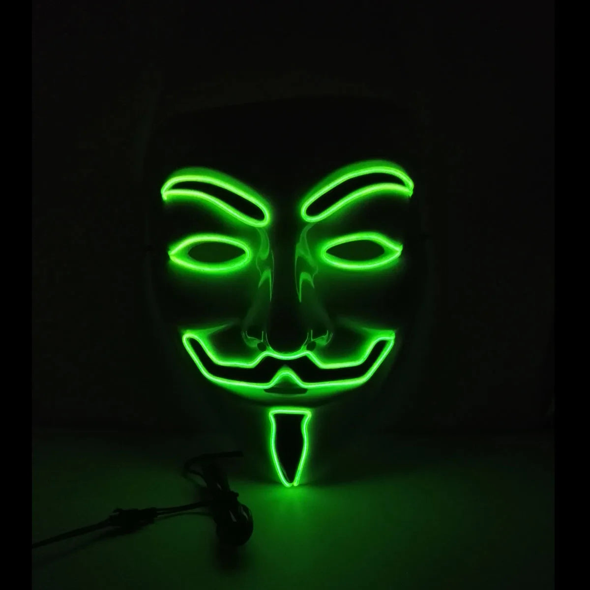 2025 Hot LED Hacker V Vendetta Mask Adults Luminous LED Light Up Mask For Glow Party Costume Accessories Halloween Mask Décor