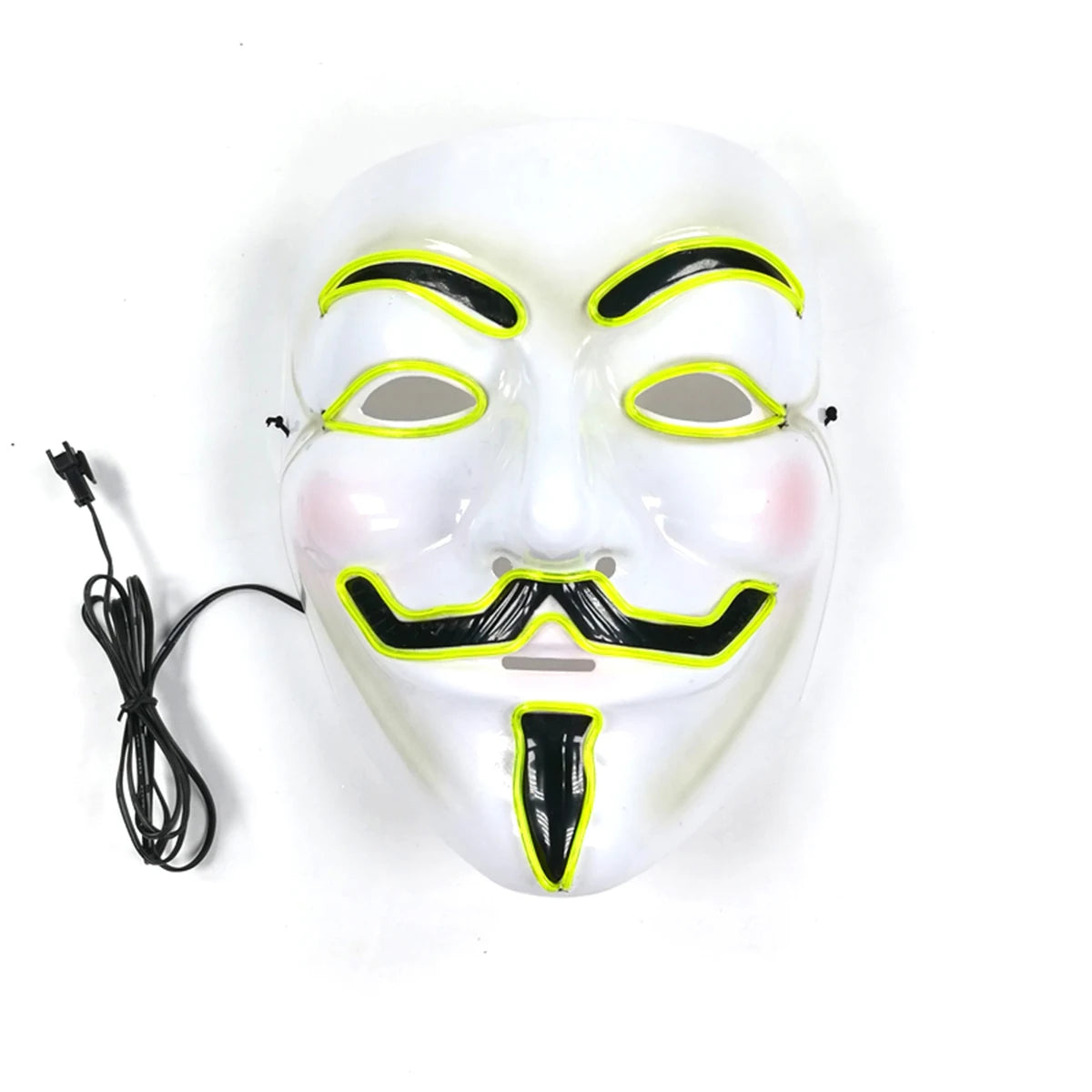 2025 Hot LED Hacker V Vendetta Mask Adults Luminous LED Light Up Mask For Glow Party Costume Accessories Halloween Mask Décor