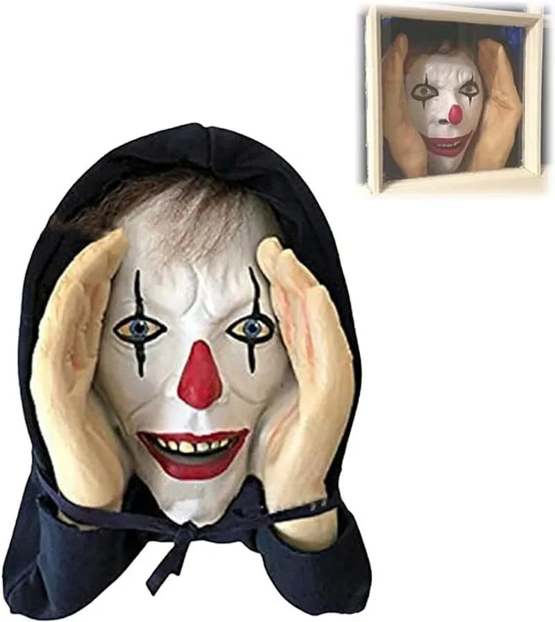 Scary Peeping Tom Clown Window Decoration – Creepy Halloween Indoor/Outdoor Prop