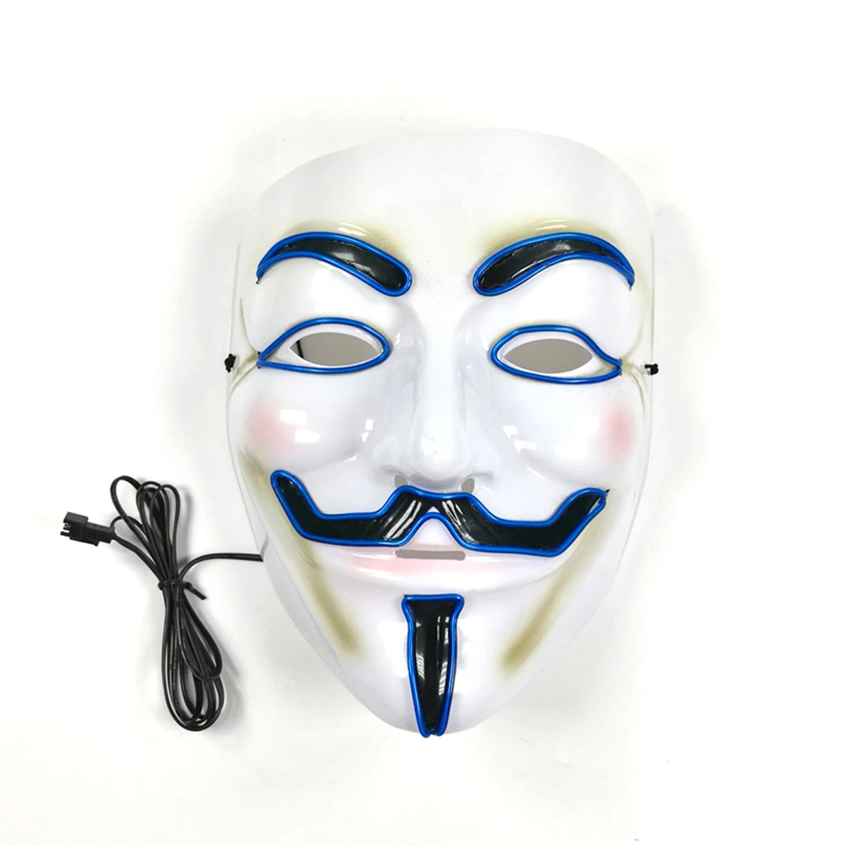 2025 Hot LED Hacker V Vendetta Mask Adults Luminous LED Light Up Mask For Glow Party Costume Accessories Halloween Mask Décor