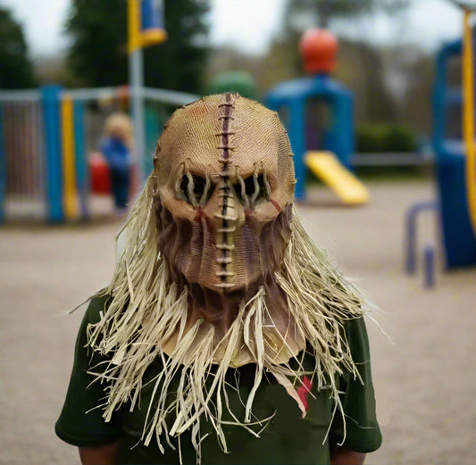 Scary Scarecrow Halloween Mask – Handmade Horror Cosplay Headdress