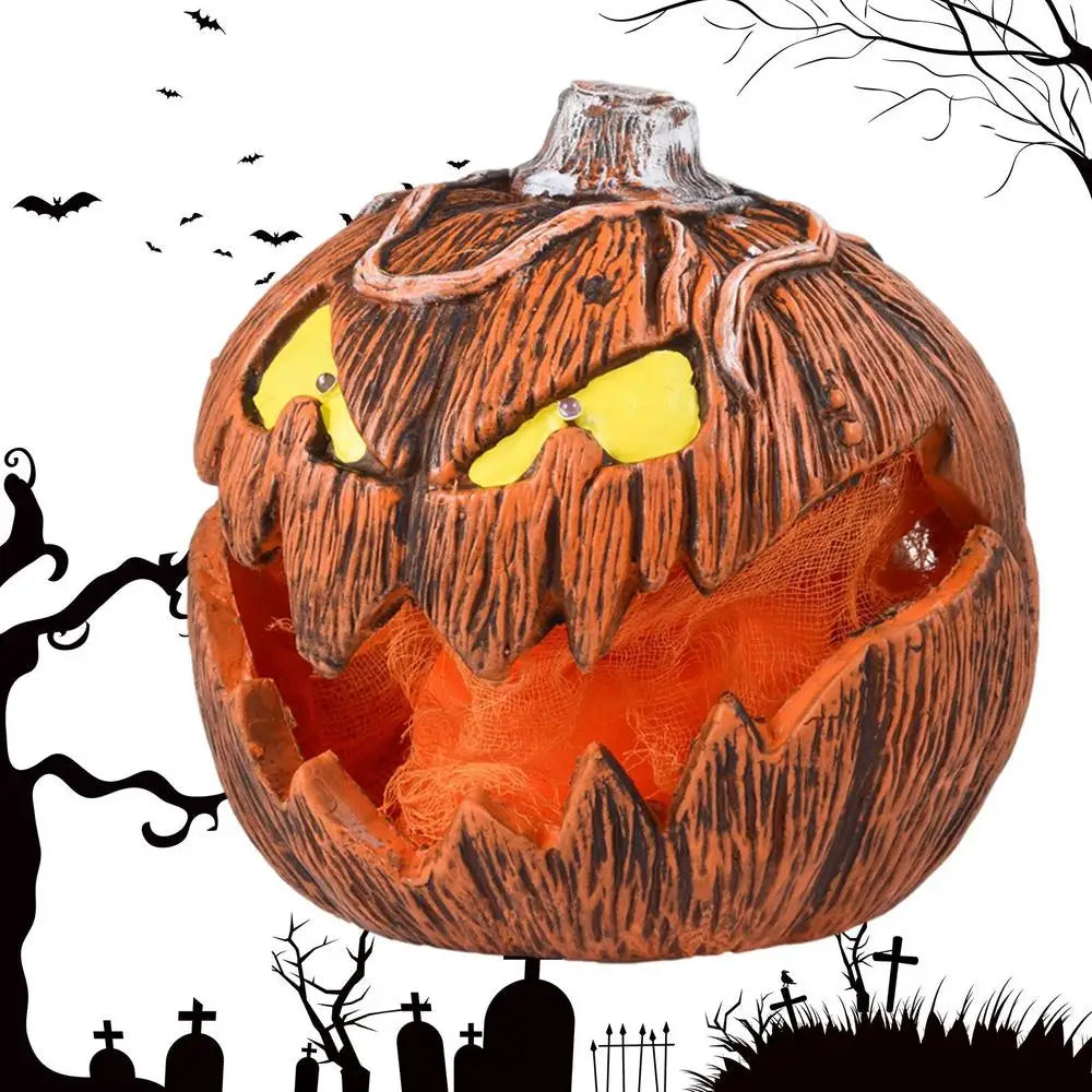 Unique LED Devil Pumpkin Lantern Halloween Evil Pumpkin Lamp Flashing Ghost Lighting Festival Halloween Party Decoration