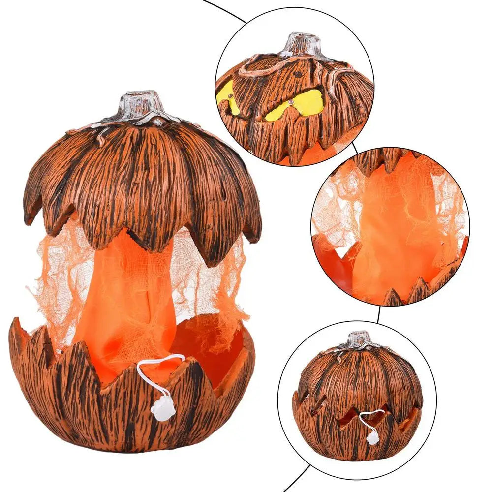 Unique LED Devil Pumpkin Lantern Halloween Evil Pumpkin Lamp Flashing Ghost Lighting Festival Halloween Party Decoration