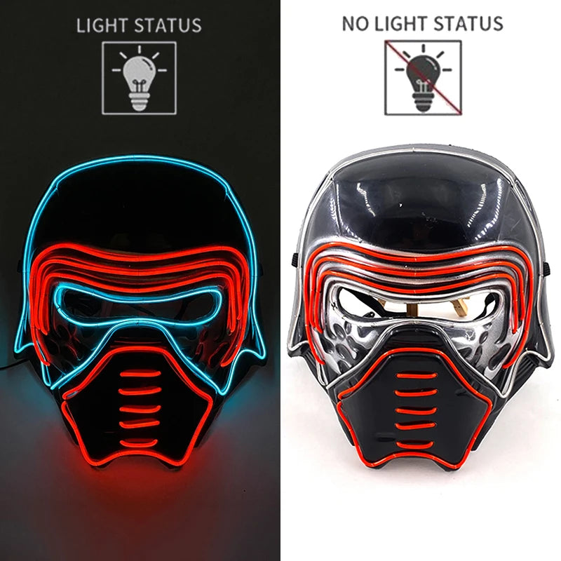 2025 Hot LED Hacker V Vendetta Mask Adults Luminous LED Light Up Mask For Glow Party Costume Accessories Halloween Mask Décor