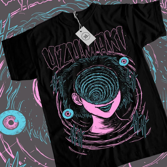 Junji Ito Uzumaki T-Shirt Horror Japan Guro Funny Girl Anime Gift Shirt All Size  Graphic T Shirts  Y2k Top  Women Clothing