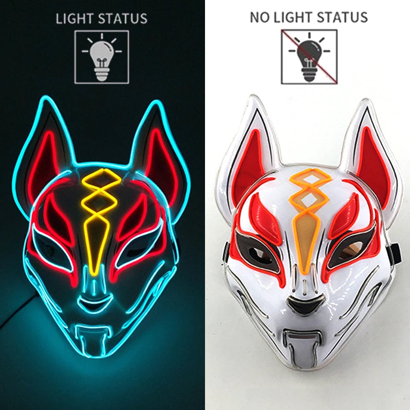 2025 Hot LED Hacker V Vendetta Mask Adults Luminous LED Light Up Mask For Glow Party Costume Accessories Halloween Mask Décor