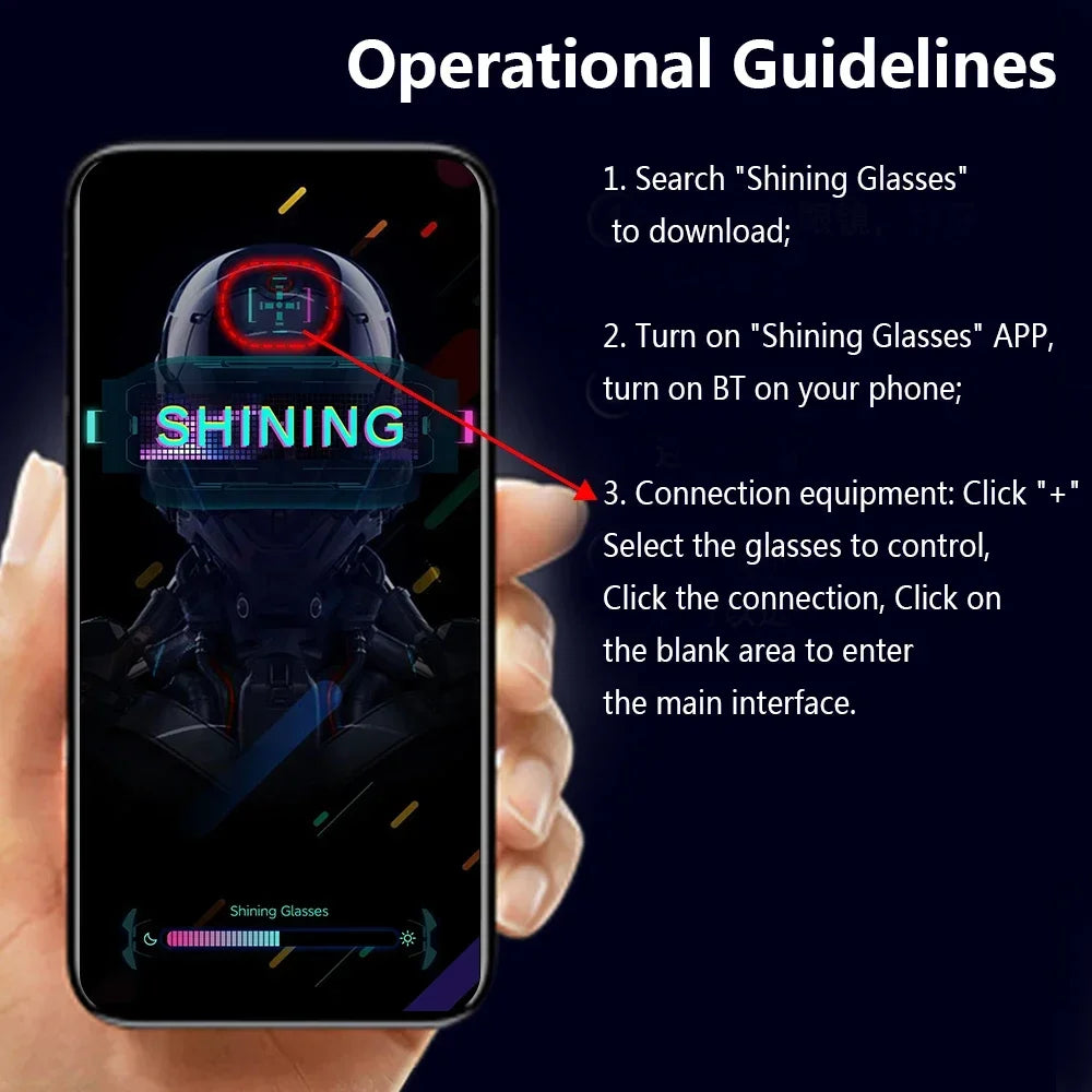 DIY Futuristic LED Glasses – Bluetooth WiFi Luminous Eyewear for Parties & Halloween