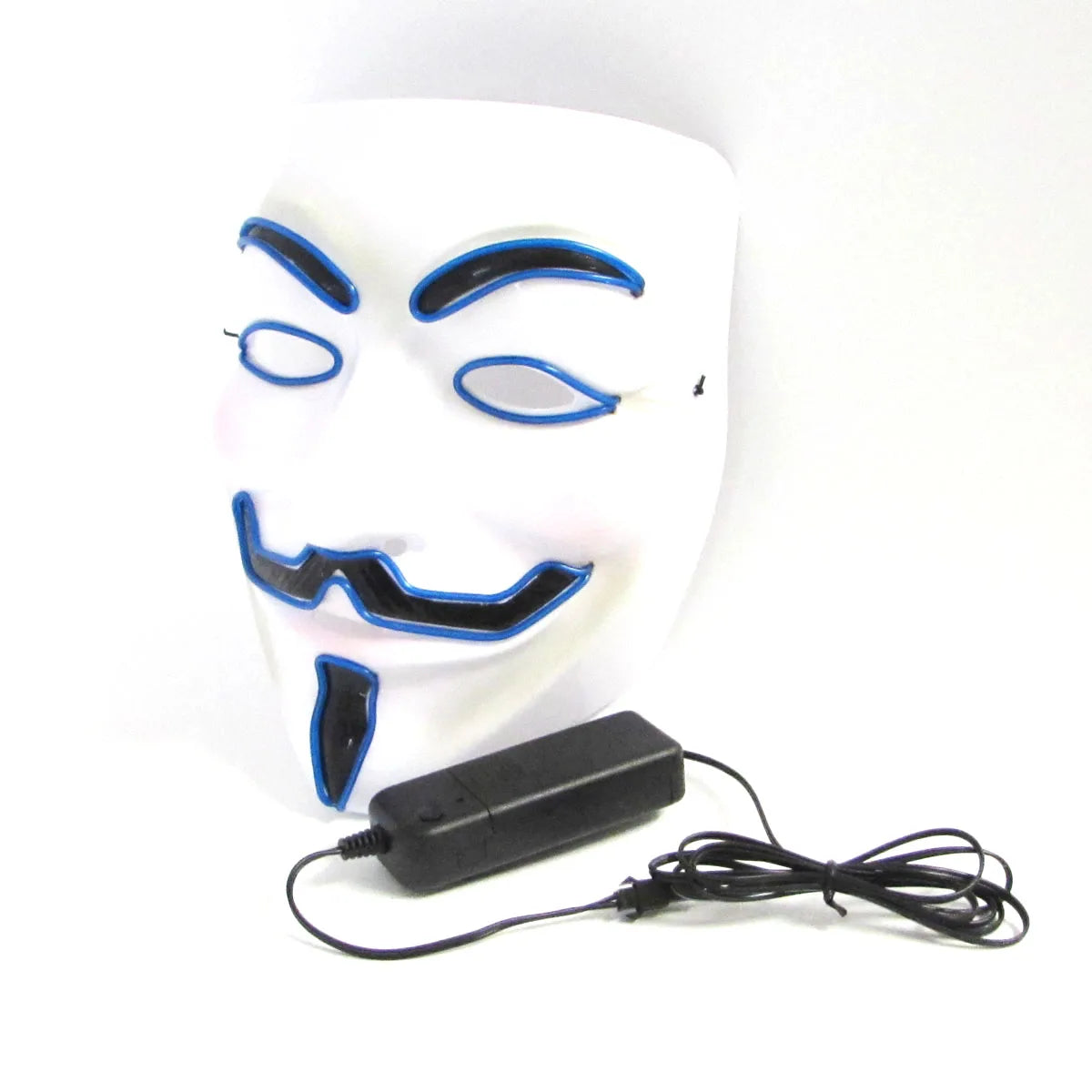 2025 Hot LED Hacker V Vendetta Mask Adults Luminous LED Light Up Mask For Glow Party Costume Accessories Halloween Mask Décor