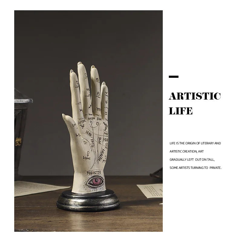 Hand of God Palmistry Statue Devil Hand Figurine Demonic Hand Halloween Decorations Home Decor Office Desktop Resin Ornaments