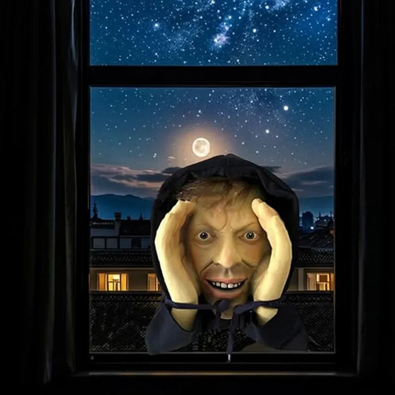 Scary Peeping Tom Clown Window Decoration – Creepy Halloween Indoor/Outdoor Prop