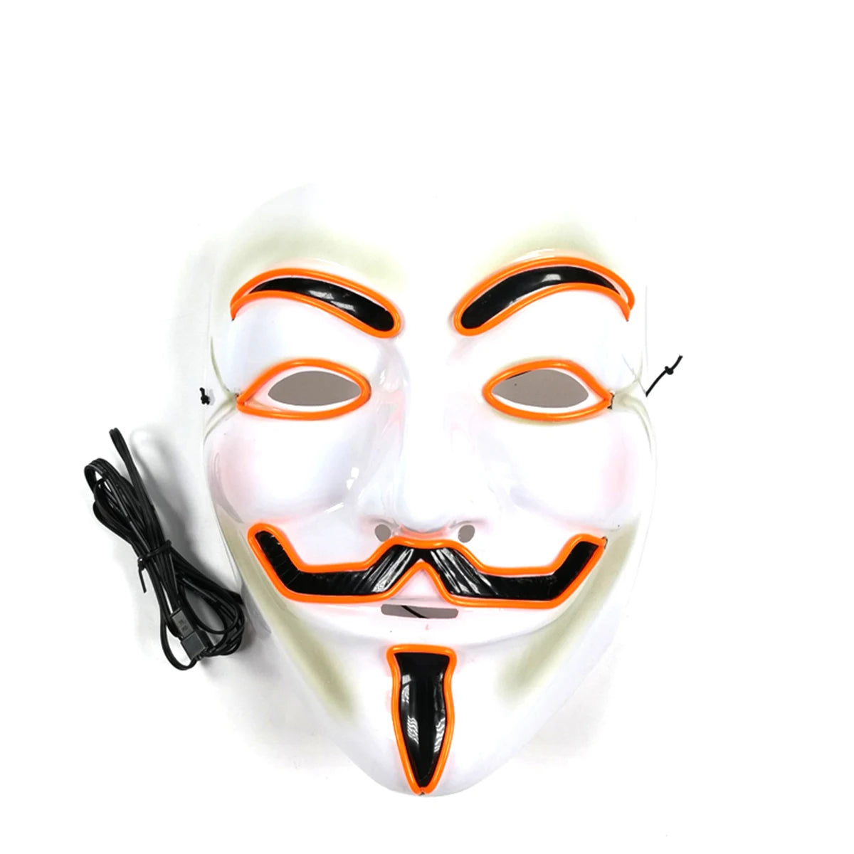 2025 Hot LED Hacker V Vendetta Mask Adults Luminous LED Light Up Mask For Glow Party Costume Accessories Halloween Mask Décor
