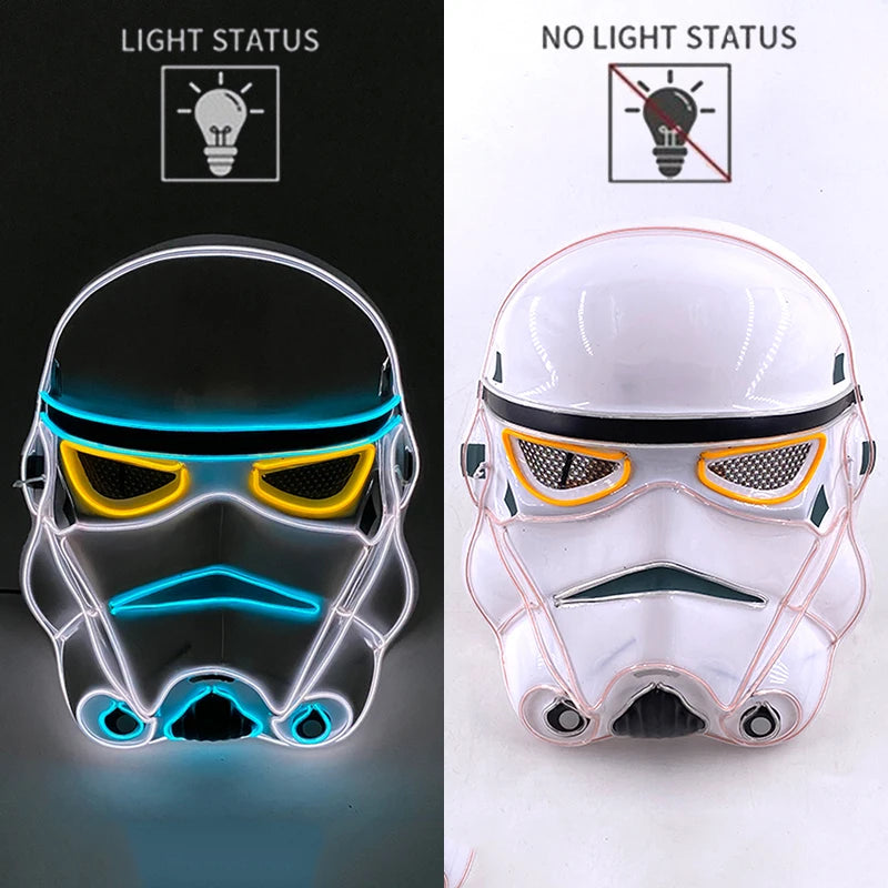 2025 Hot LED Hacker V Vendetta Mask Adults Luminous LED Light Up Mask For Glow Party Costume Accessories Halloween Mask Décor