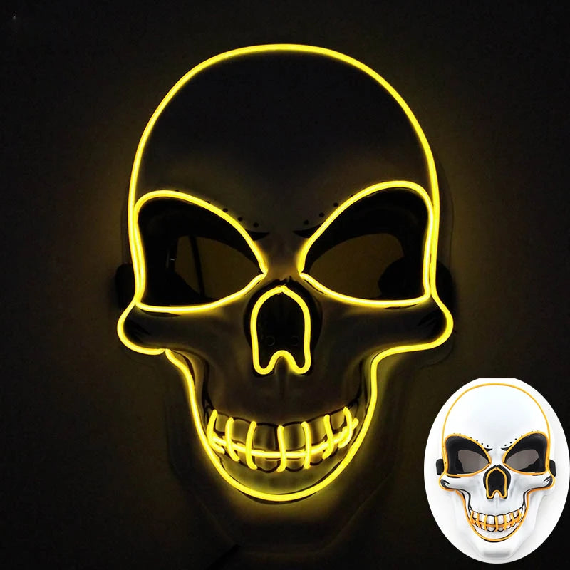 2025 Hot LED Hacker V Vendetta Mask Adults Luminous LED Light Up Mask For Glow Party Costume Accessories Halloween Mask Décor