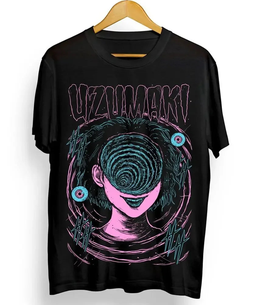 Junji Ito Uzumaki T-Shirt Horror Japan Guro Funny Girl Anime Gift Shirt All Size  Graphic T Shirts  Y2k Top  Women Clothing