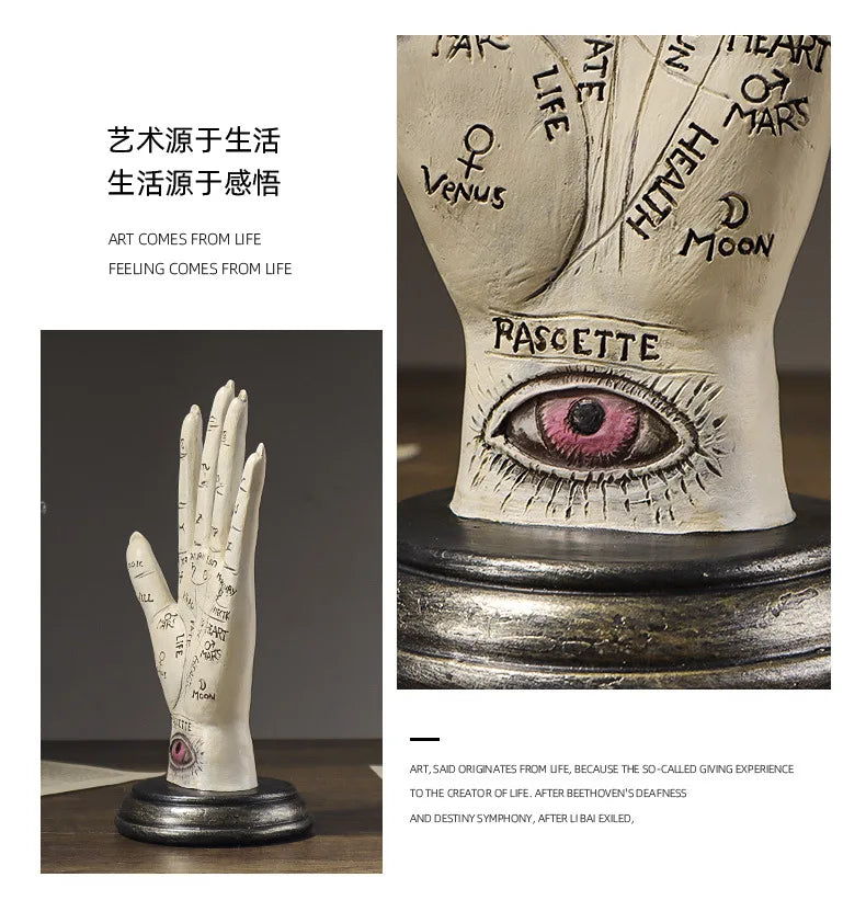 Hand of God Palmistry Statue Devil Hand Figurine Demonic Hand Halloween Decorations Home Decor Office Desktop Resin Ornaments