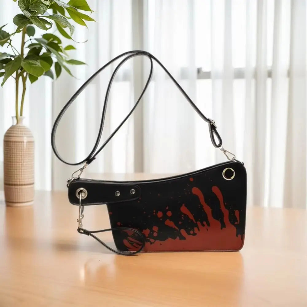 2024 Gothic Shoulder Bag Small Unique Design Crossbody Adjustable Strap PU Leather Purses